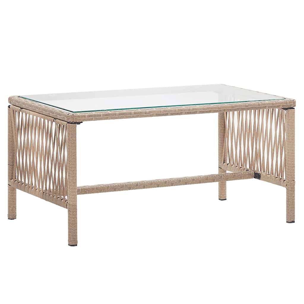 Vidaxl 4-delige loungeset met kussens poly rattan beige