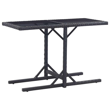 Vidaxl tuintafel 110x53x72 cm glas en poly rattan zwart
