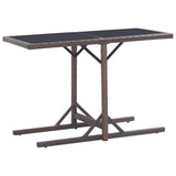 Vidaxl tuintafel 110x53x72 cm glas en poly rattan bruin
