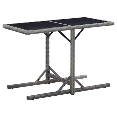 Vidaxl tuintafel 110x53x72 cm glas en poly rattan antraciet