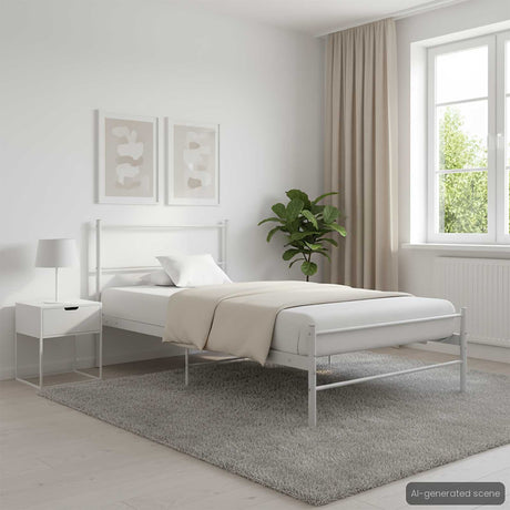 Vidaxl bedframe metaal wit 100x200 cm