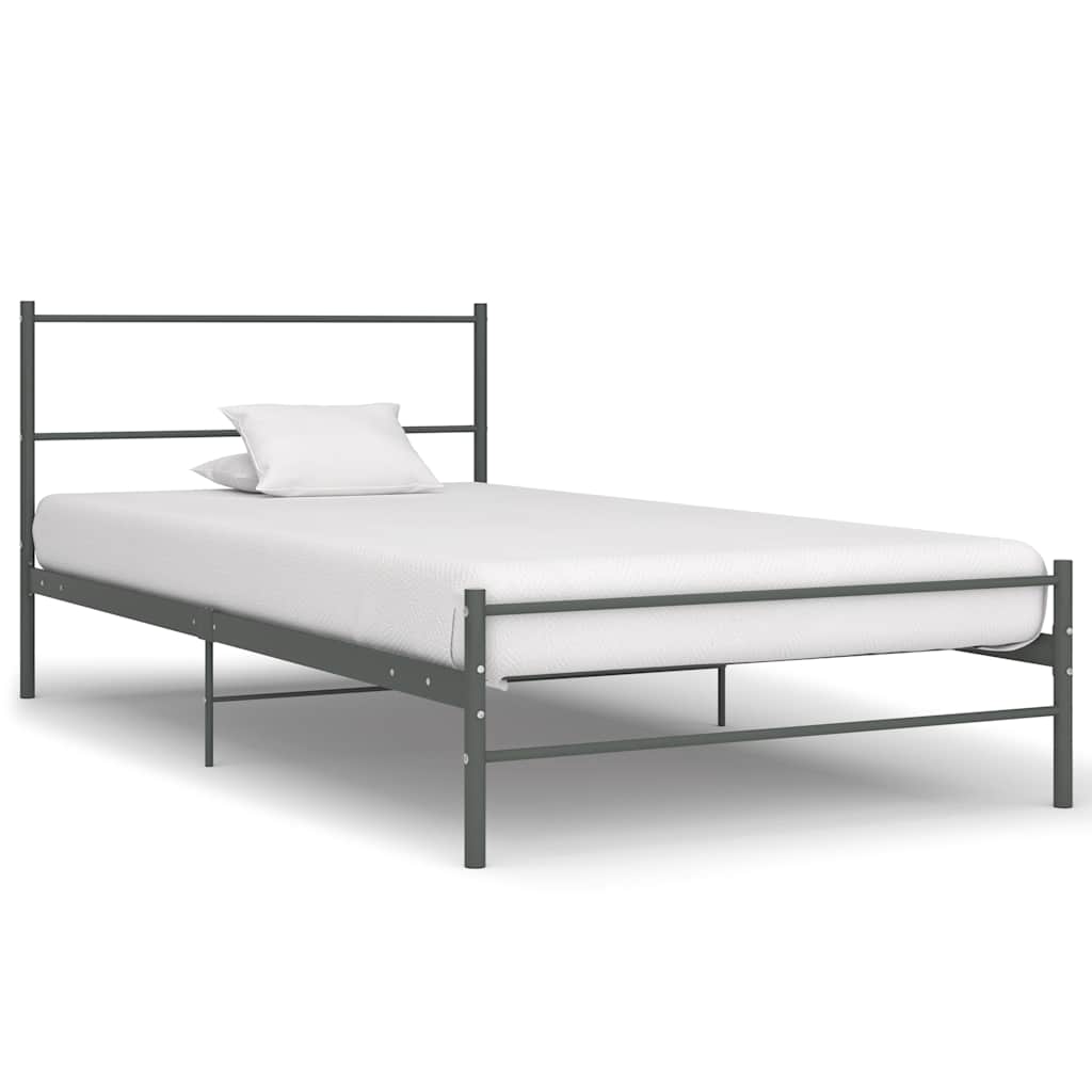 Vidaxl bedframe metaal grijs 90x200 cm