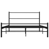 Vidaxl bedframe met hoofdeinde zonder matras 140x200 cm metaal zwart