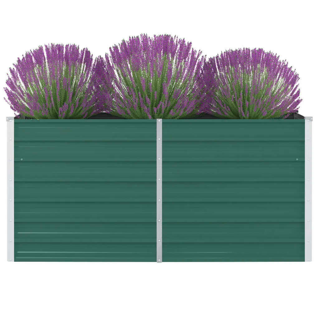 Vidaxl Planter je dvignil 160x80x77 cm pocinkano jekleno zeleno