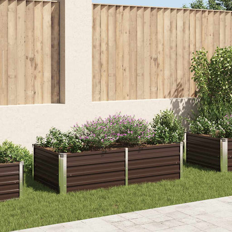 Vidaxl plantenbak verhoogd 160x80x45 cm gegalvaniseerd staal bruin