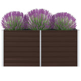 Vidaxl Planter surélevé 160x80x45 cm en acier galvanisé marron en acier