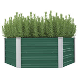 Plantador Vidaxl elevado 129x129x46 cm de acero galvanizado verde