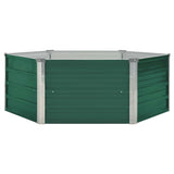 Plantador Vidaxl elevado 129x129x46 cm de acero galvanizado verde