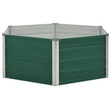 Plantador Vidaxl elevado 129x129x46 cm de acero galvanizado verde