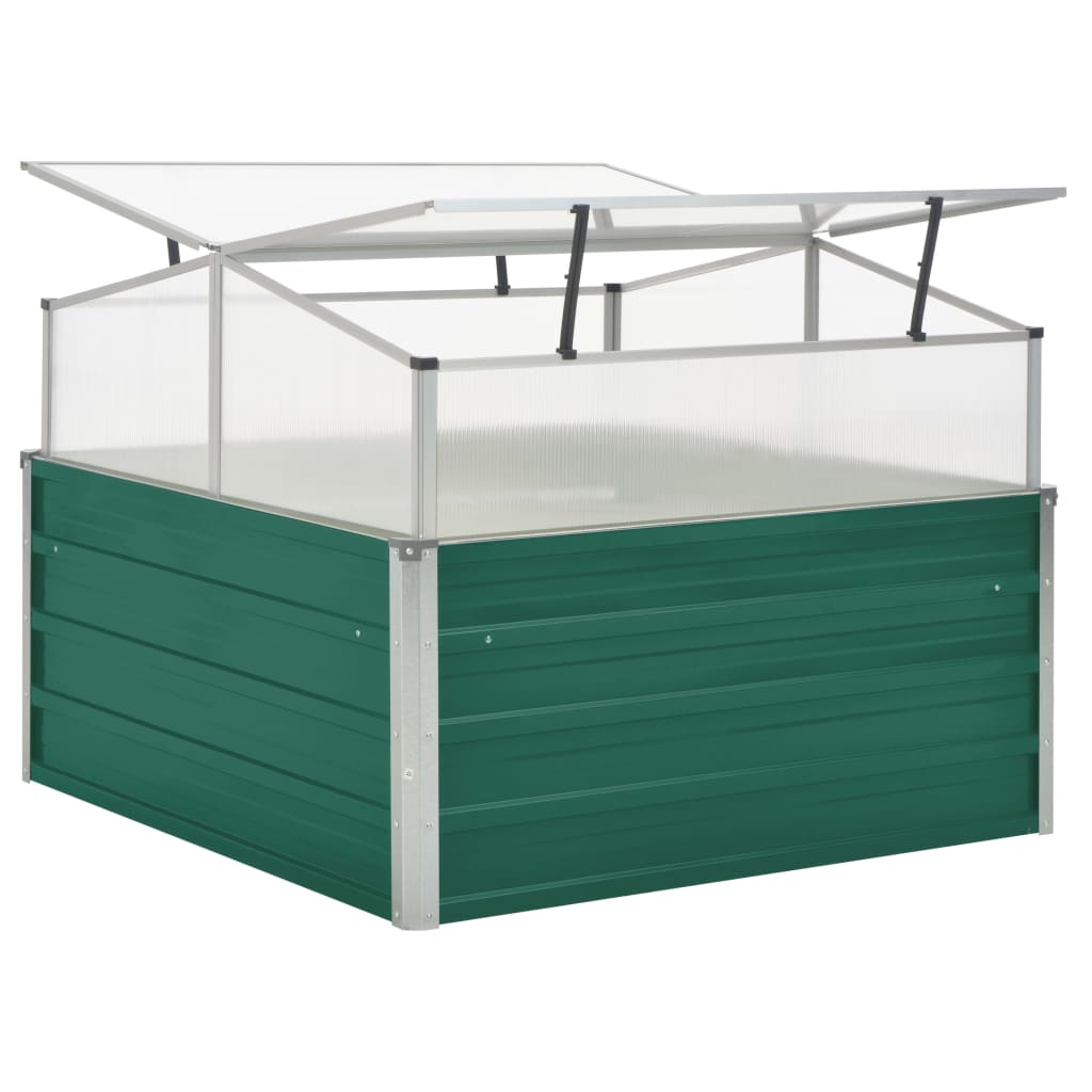 Vidaxl Tuinkas 100x100x77 cm Galvanized Steel Green