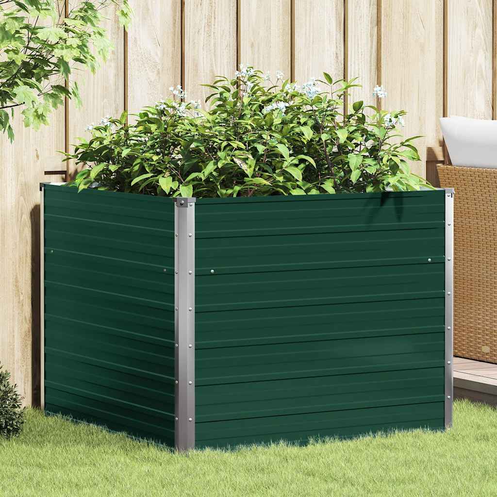 Vidaxl plantenbak verhoogd 100x100x77 cm gegalvaniseerd staal groen