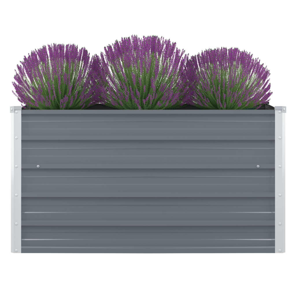 De Vidaxl Planter huet 100x100x45 cm galvaniséiert Stol Grey