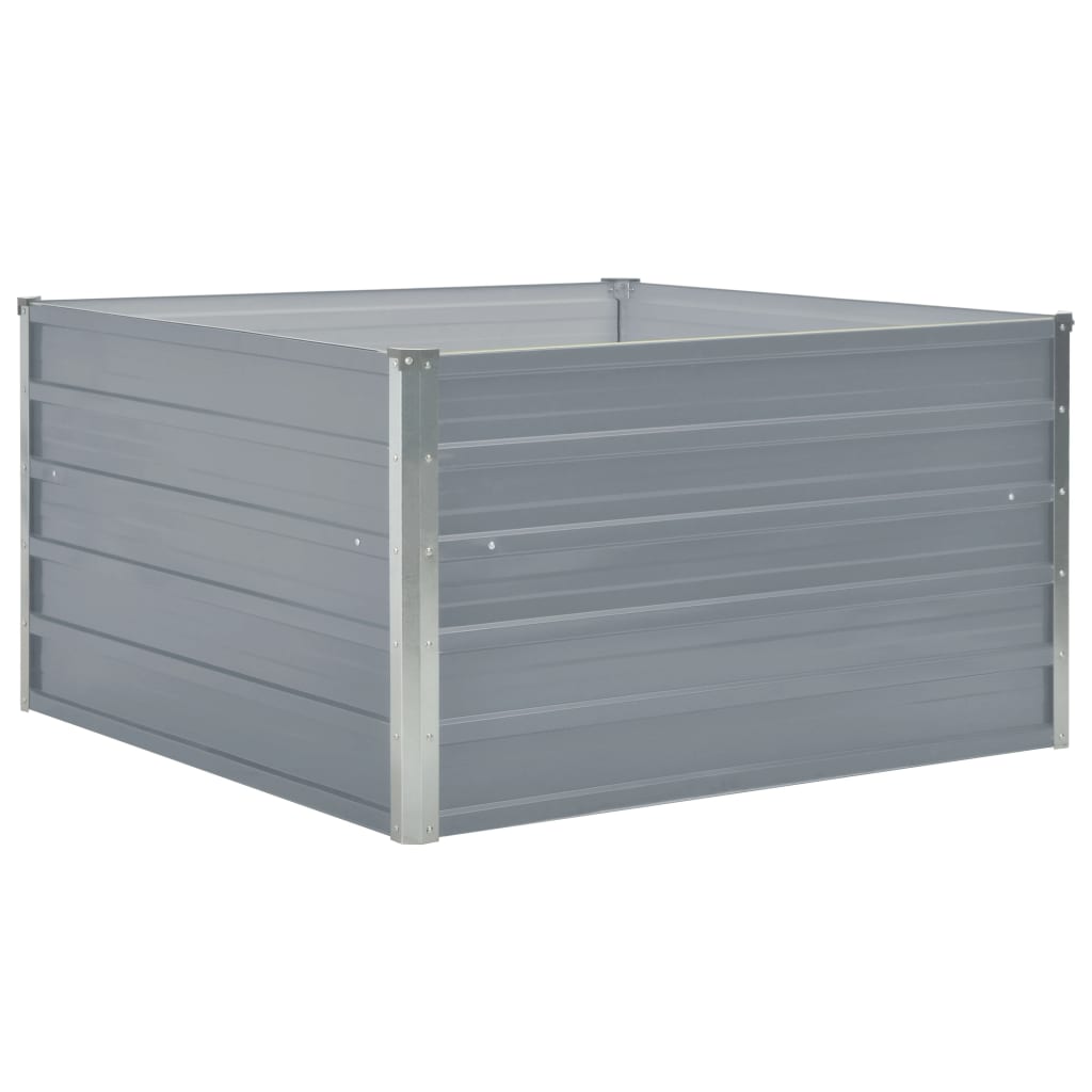 De Vidaxl Planter huet 100x100x45 cm galvaniséiert Stol Grey