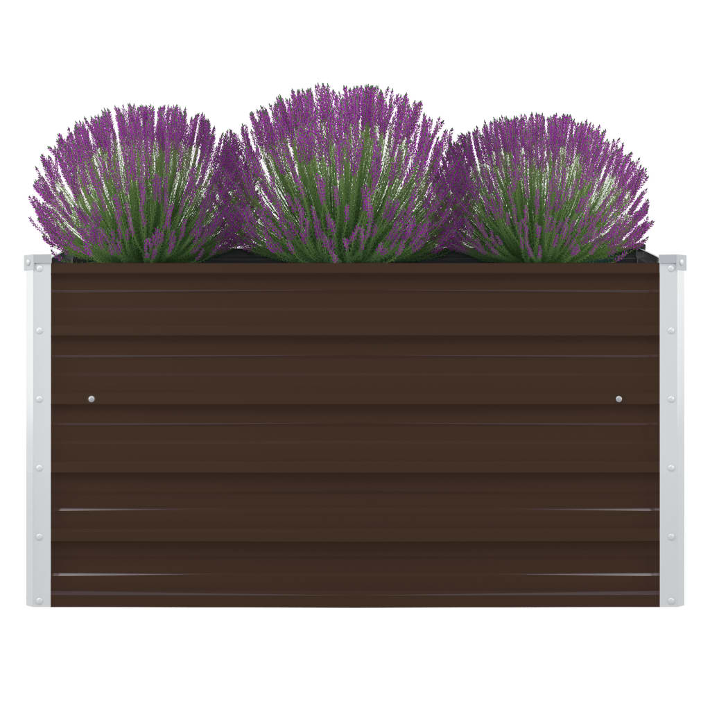 Vidaxl plantenbak verhoogd 100x100x45 cm gegalvaniseerd staal bruin