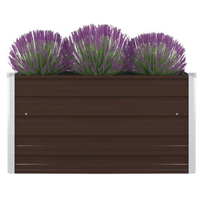 Vidaxl plantenbak verhoogd 100x100x45 cm gegalvaniseerd staal bruin