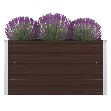 Vidaxl plantenbak verhoogd 100x100x45 cm gegalvaniseerd staal bruin