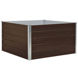 Bidaxl Planter Inginged 100x100x45 cm Galvanized Steel Brown