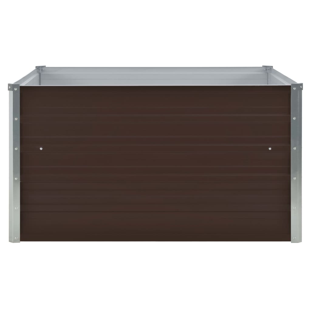 Bidaxl Planter Inginged 100x100x45 cm Galvanized Steel Brown