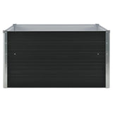 Vidaxl Planter Inged 100x100x45cm galvaniserad stålantracit