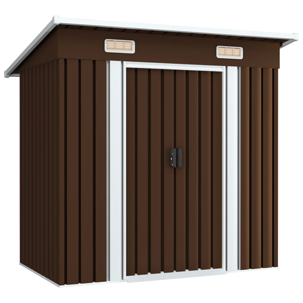 Vidaxl Garden Shed 194x121x181 cm stålbrun