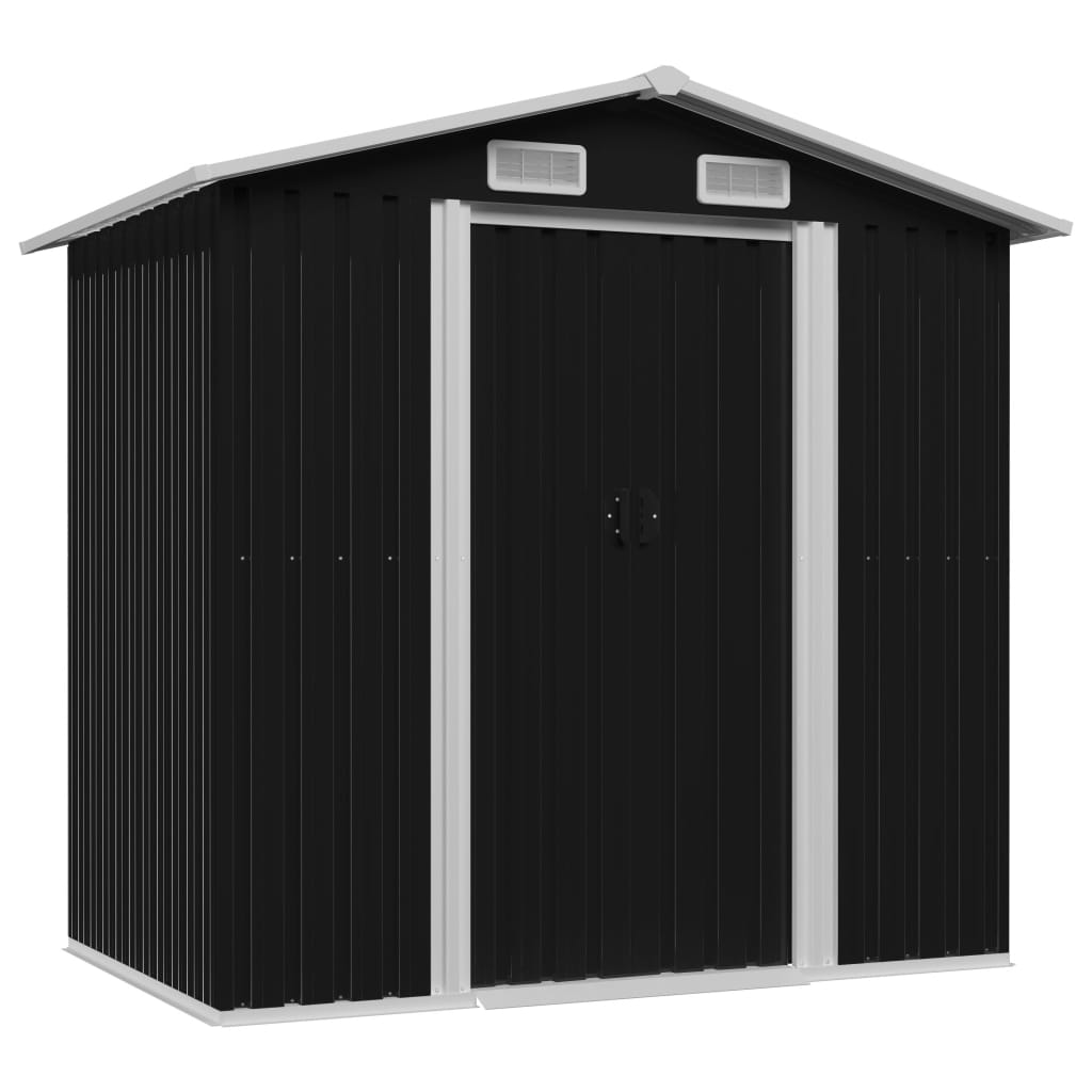 Vidaxl Garden Shed 204x132x186 cm jekleni antracit