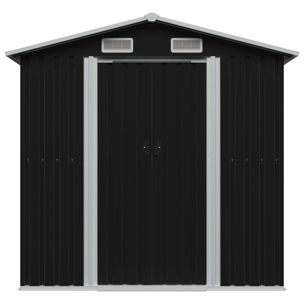 Vidaxl Garden Shed 204x132x186 cm jekleni antracit