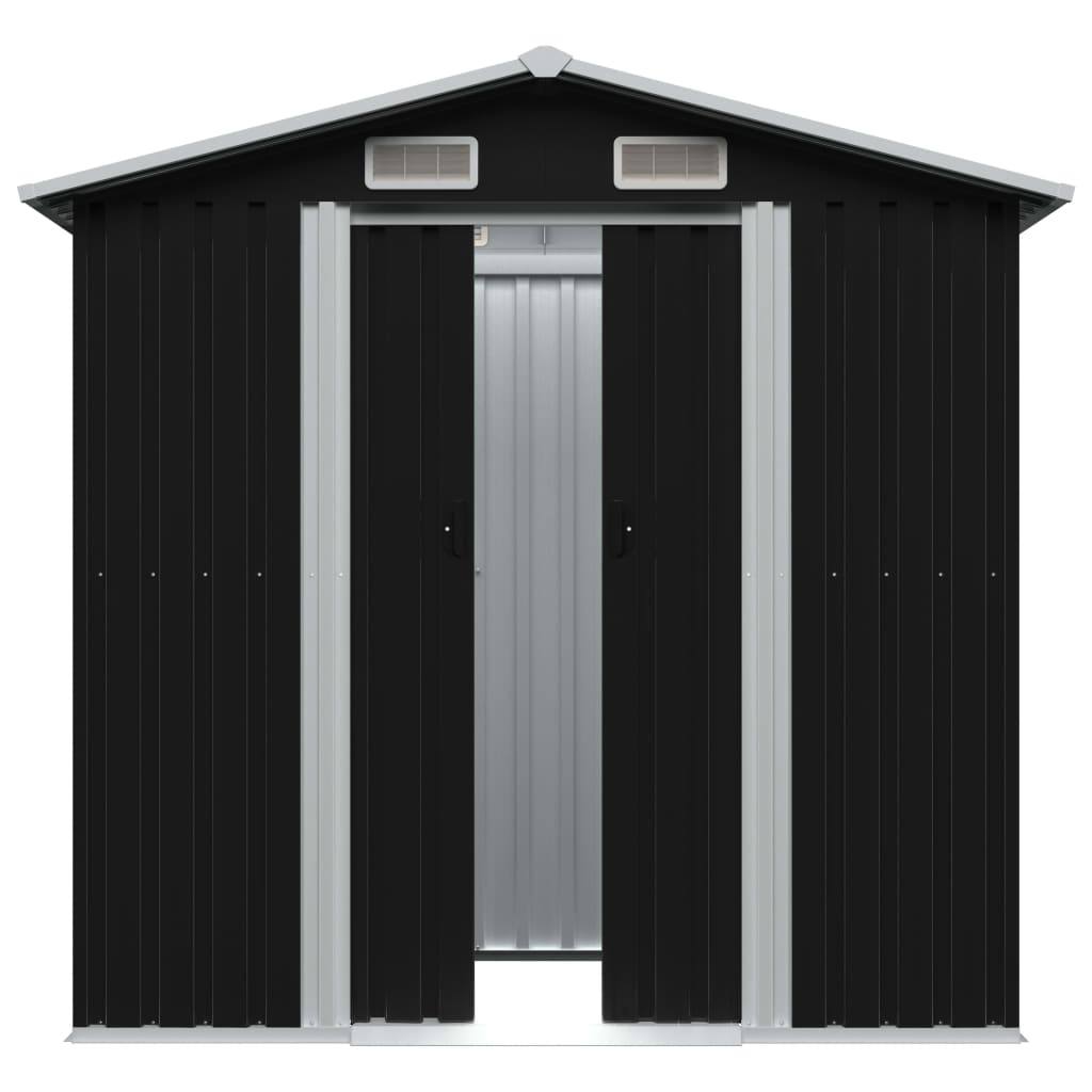 Vidaxl Garden Shed 204x132x186 cm stål antracit