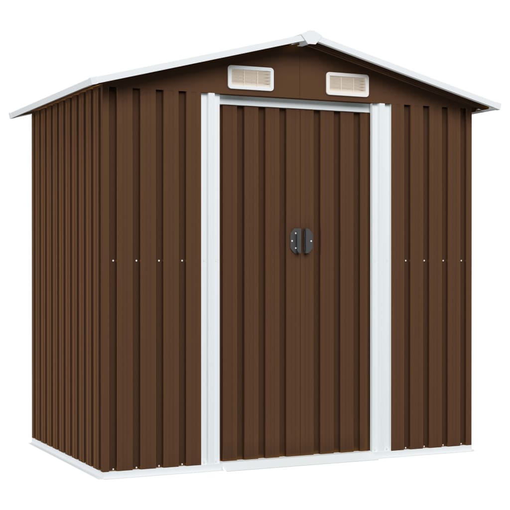 Vidaxl Garden Shed 204x132x186 cm Steel Brown