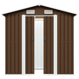 Vidaxl Garden Shed 204x132x186 cm Steel Brown