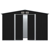 Vidaxl hangar de jardin 257x205x178 cm anthracite en acier