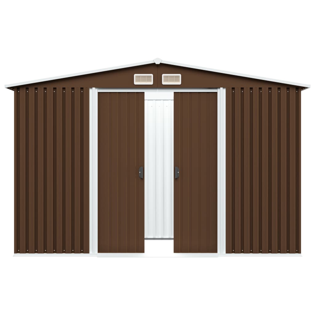 Vidaxl Garden Shed 257x205x178 cm jeklena rjava