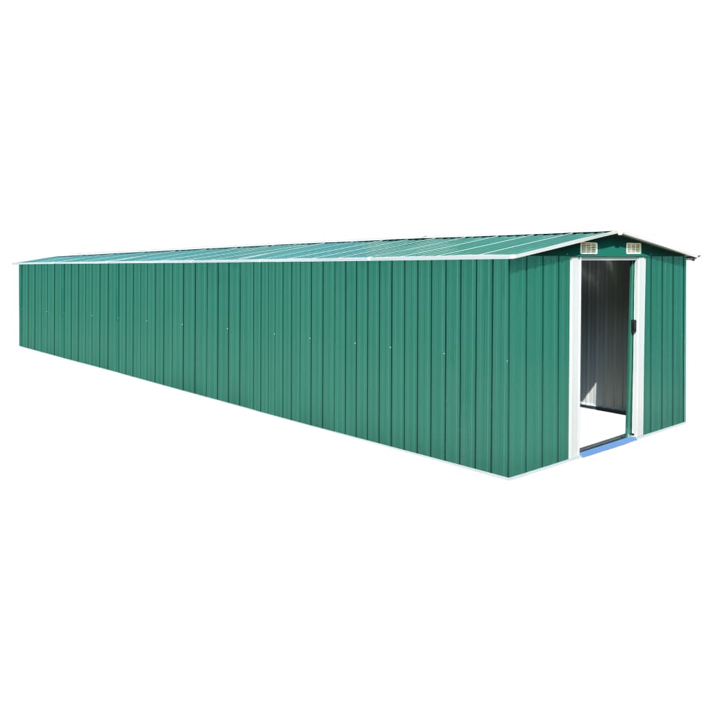 Vidaxl Garden Shed 257x779x181 cm pocinkano jekleno zeleno