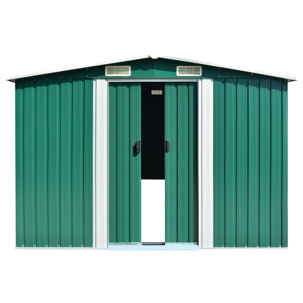 Vidaxl jardin hangar 257x779x181 cm en acier galvanisé vert