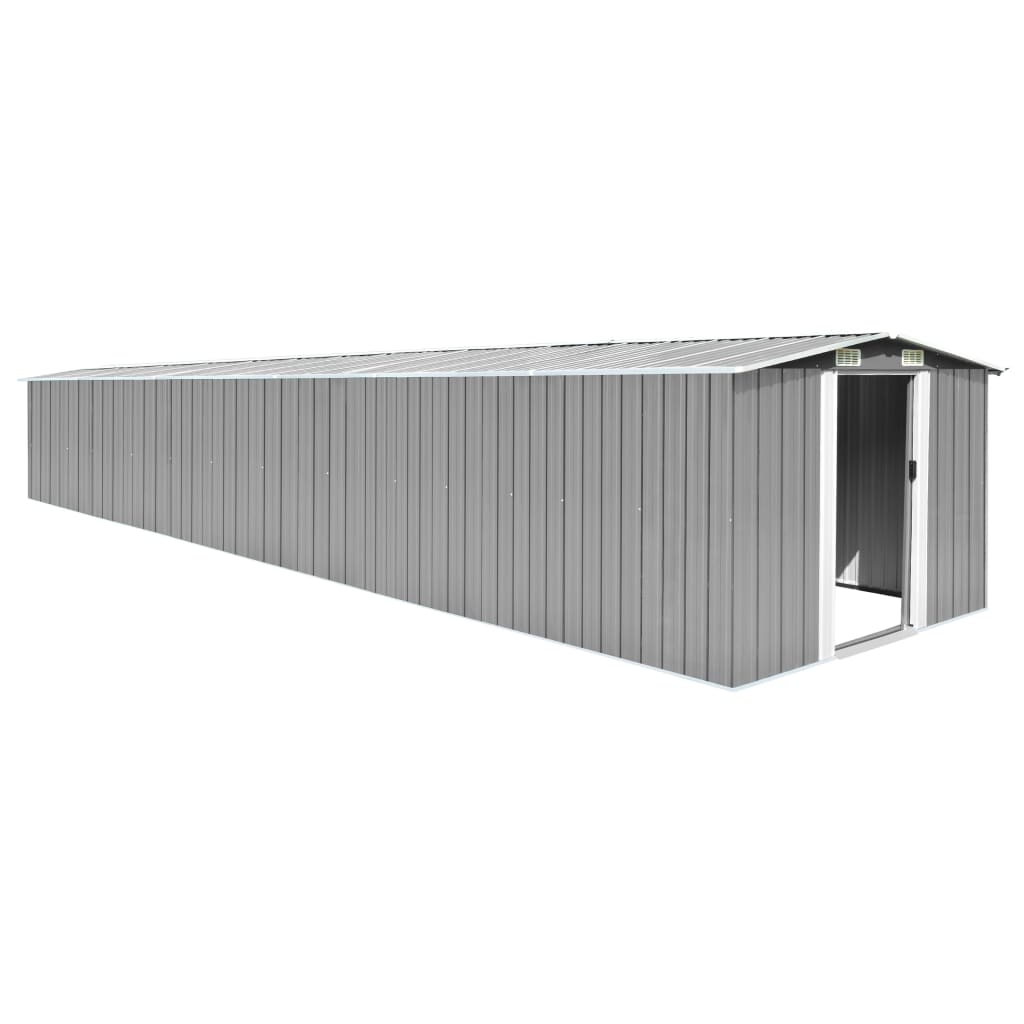 Vidaxl Garden Shed 257x779x181 cm verzinkter Stahl grau