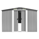 Vidaxl Garden Shed 257x779x181 cm de acero galvanizado gris