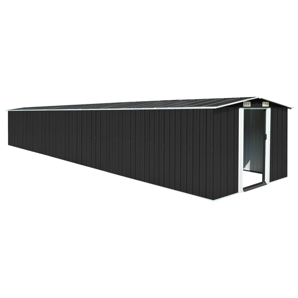 Vidaxl jardin hangar 257x779x181 cm anthracite en acier galvanisé -colore