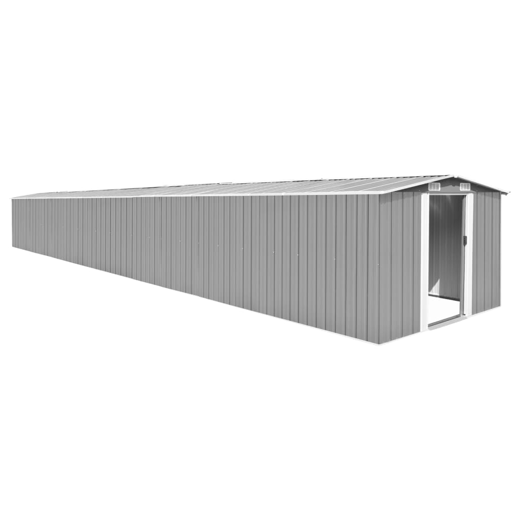 SHED JARDIAT VIDAXL 257X990X181 CM Gray en acier galvanisé