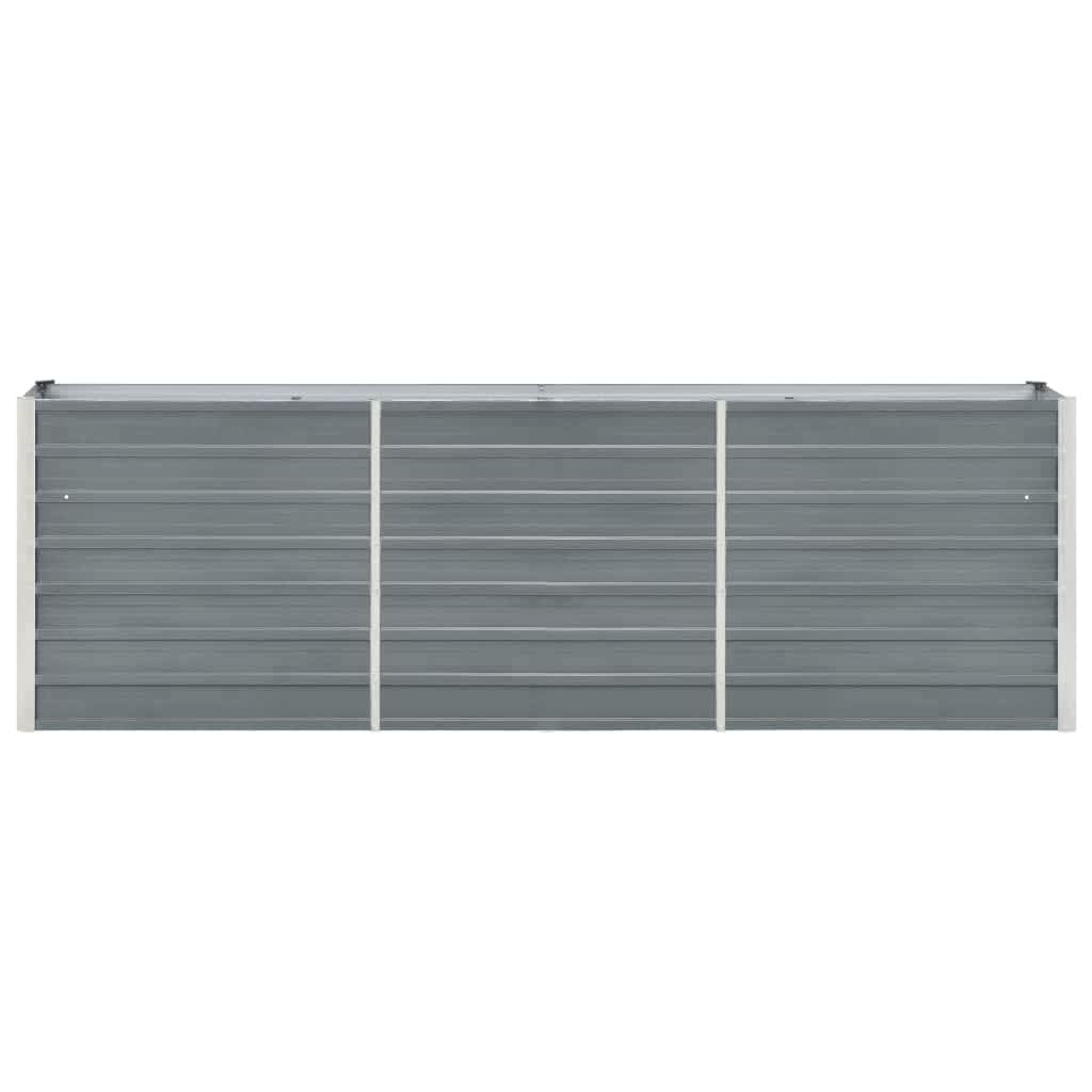 Vidaxl Planter Insertar 240x40x77 cm de acero galvanizado gris