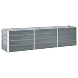 Inserto fioriera Vidaxl 240x40x45 cm grigio in acciaio zincato