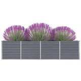 Vidaxl Planter surélevé 320x40x77 cm Gray en acier galvanisé