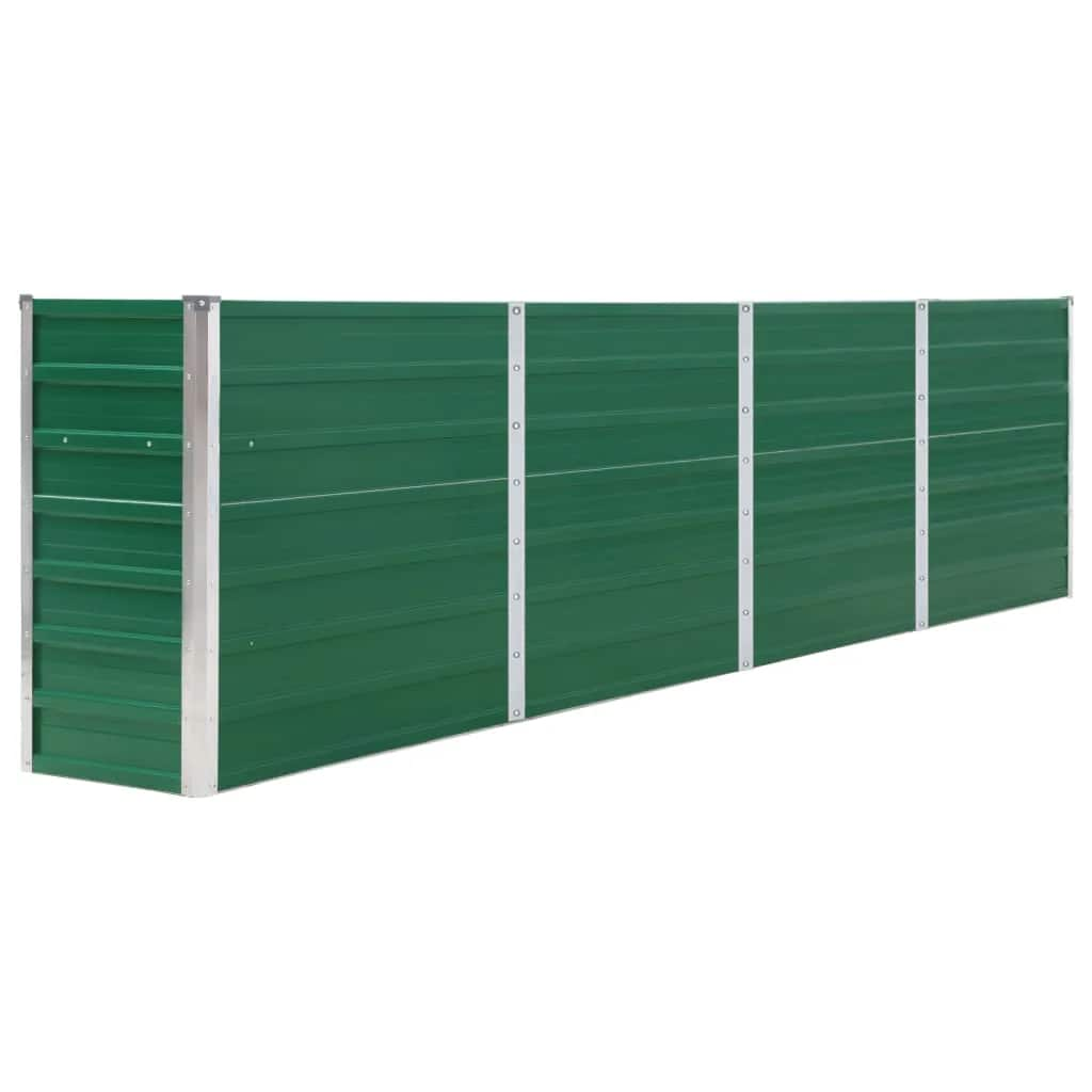 Plantador Vidaxl insertado 320x40x77 cm de acero galvanizado verde