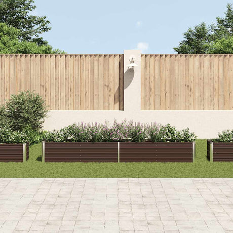 Vidaxl plantenbak verhoogd 320x40x45 cm gegalvaniseerd staal bruin