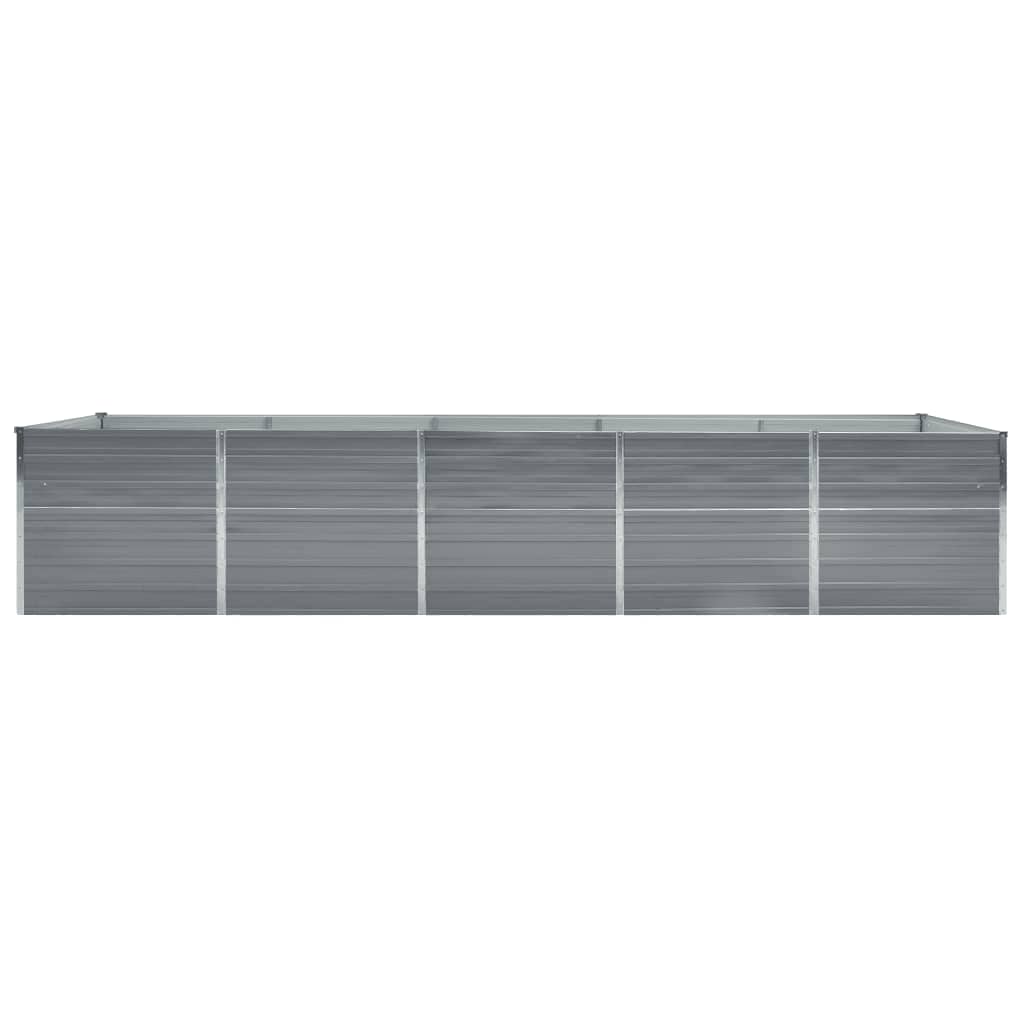 Vidaxl Planning Box elevada 400x80x45 cm de acero galvanizado gris