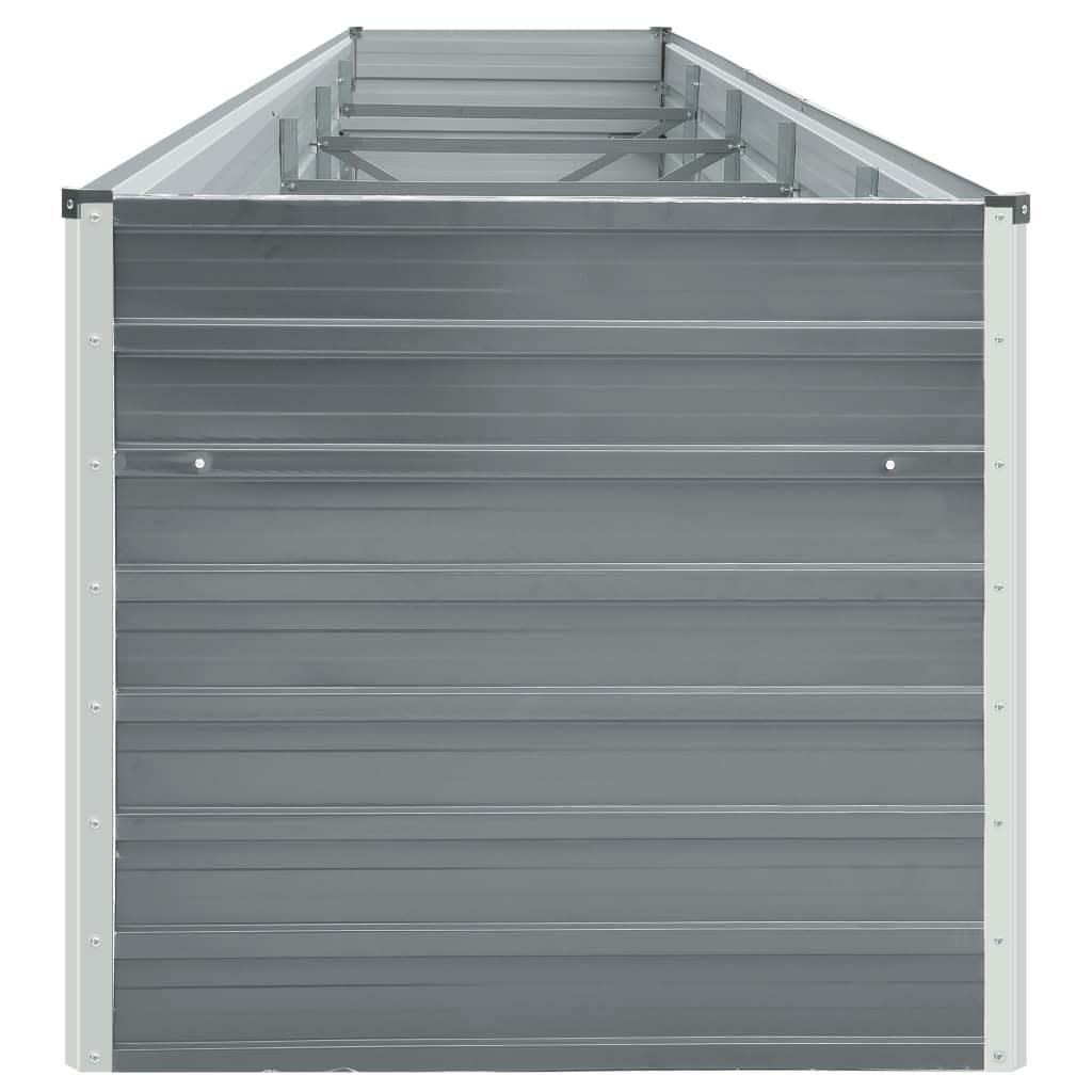 Vidaxl plantenbak verhoogd 400x80x45 cm gegalvaniseerd staal grijs