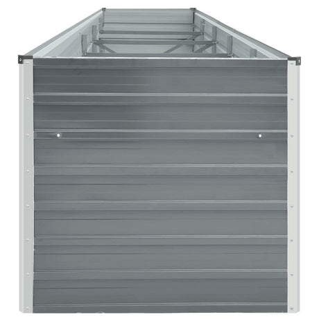 Vidaxl plantenbak verhoogd 400x80x45 cm gegalvaniseerd staal grijs