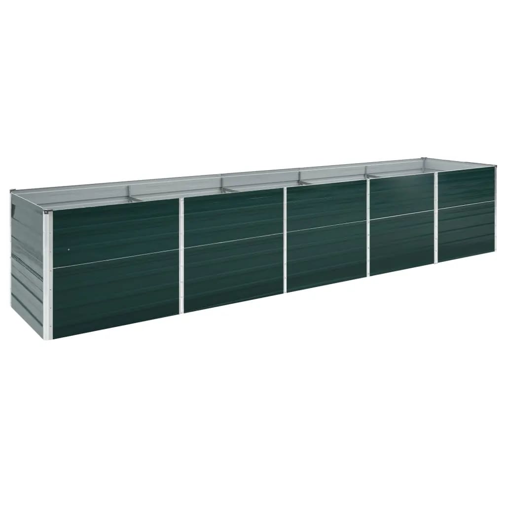 Vidaxl plantenbak verhoogd 400x80x45 cm gegalvaniseerd staal groen