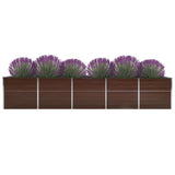 Planter vidaxl inséré 400x80x45 cm brun en acier galvanisé