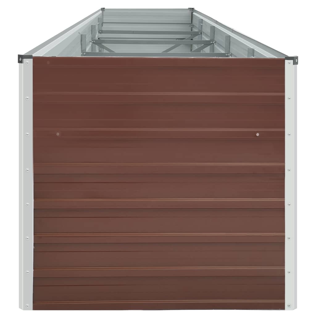 Vidaxl plantenbak verhoogd 400x80x45 cm gegalvaniseerd staal bruin