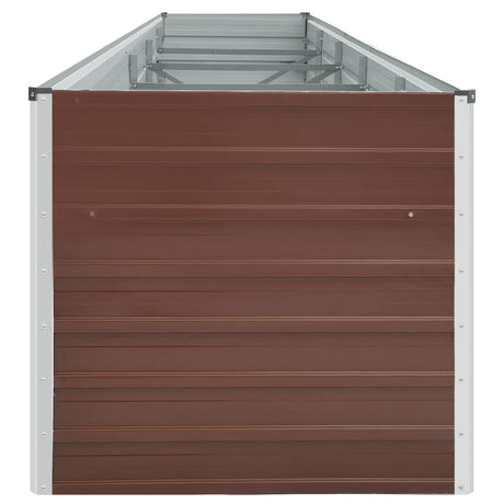 Vidaxl plantenbak verhoogd 400x80x45 cm gegalvaniseerd staal bruin