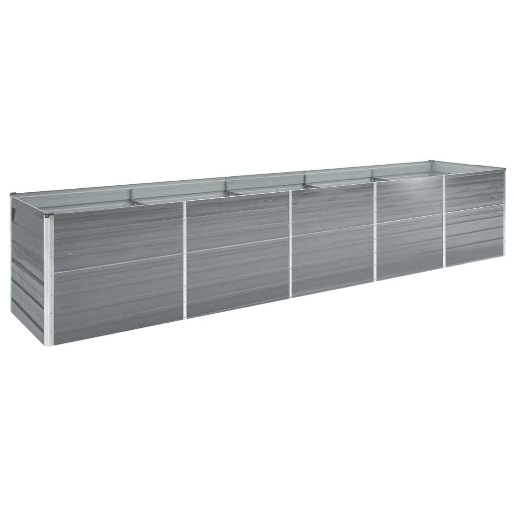 Vidaxl Planter Insertar 400x80x77 cm de acero galvanizado gris